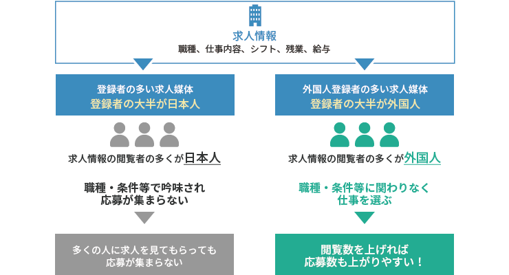 外国人登録者数が多いと応募数も上がる理由を図解